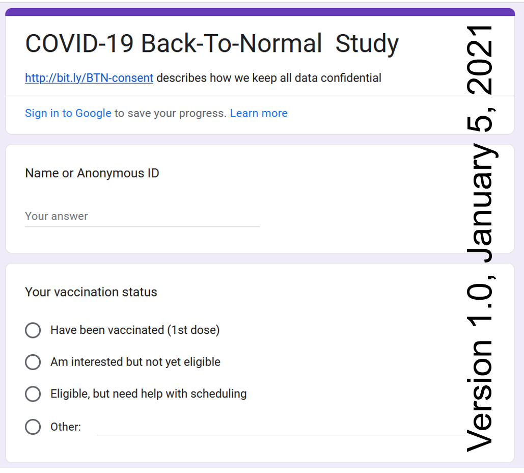 1st version of the survey