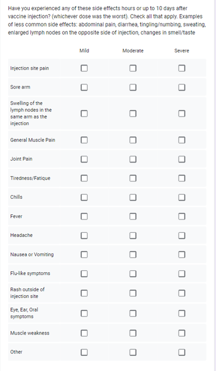 vaccine adverse reactions