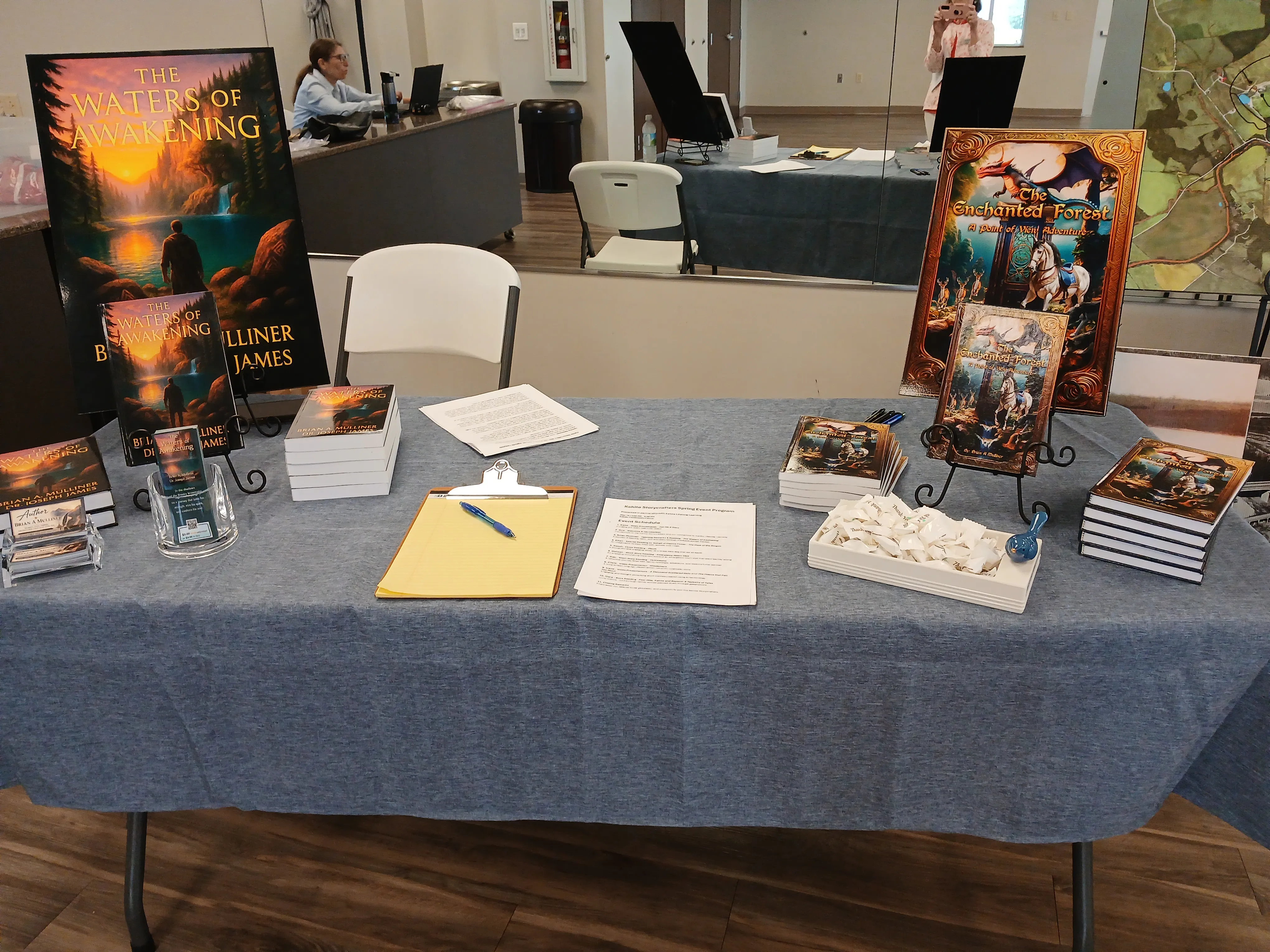 Brian's table at the event